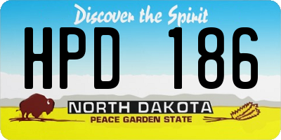 ND license plate HPD186