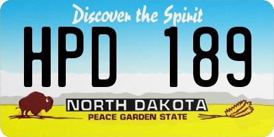 ND license plate HPD189