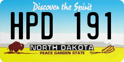 ND license plate HPD191