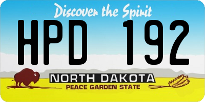 ND license plate HPD192