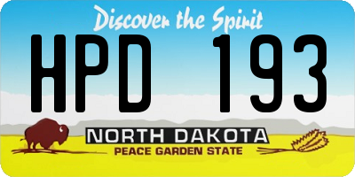 ND license plate HPD193
