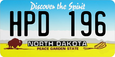 ND license plate HPD196