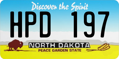 ND license plate HPD197