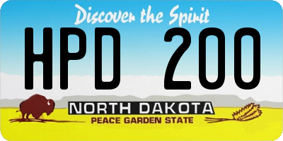 ND license plate HPD200