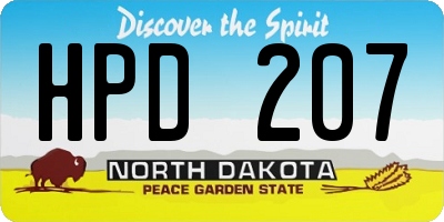 ND license plate HPD207