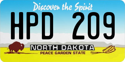 ND license plate HPD209
