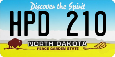 ND license plate HPD210