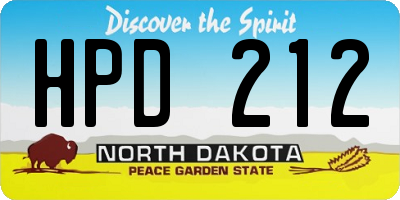 ND license plate HPD212