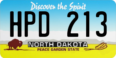 ND license plate HPD213