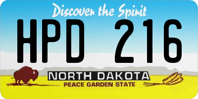 ND license plate HPD216