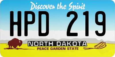 ND license plate HPD219