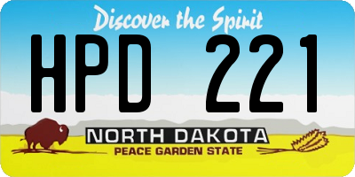 ND license plate HPD221