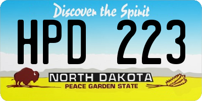 ND license plate HPD223
