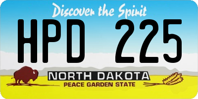 ND license plate HPD225