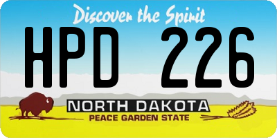ND license plate HPD226