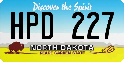 ND license plate HPD227