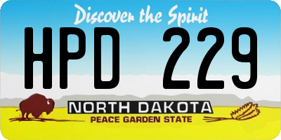 ND license plate HPD229