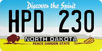 ND license plate HPD230