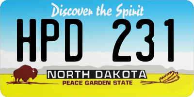 ND license plate HPD231