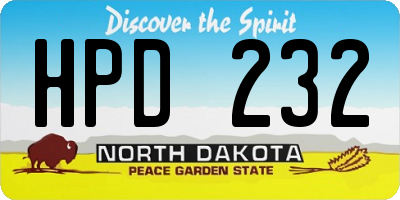 ND license plate HPD232