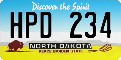 ND license plate HPD234