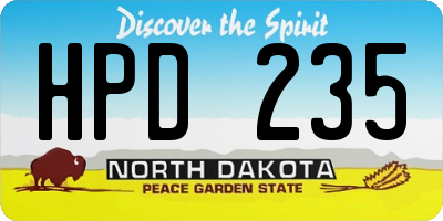 ND license plate HPD235