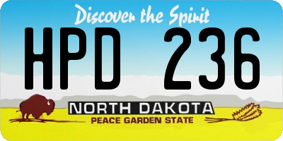 ND license plate HPD236
