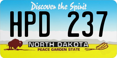 ND license plate HPD237