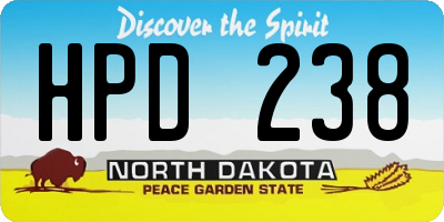 ND license plate HPD238
