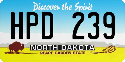 ND license plate HPD239