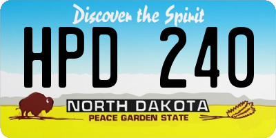 ND license plate HPD240
