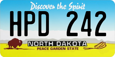 ND license plate HPD242