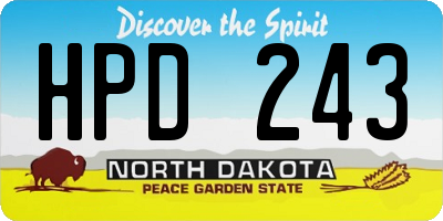 ND license plate HPD243