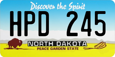 ND license plate HPD245