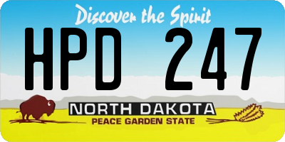 ND license plate HPD247