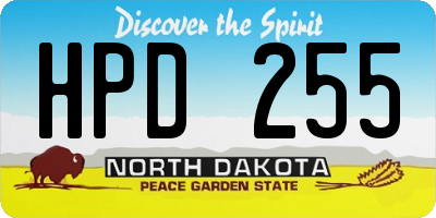 ND license plate HPD255