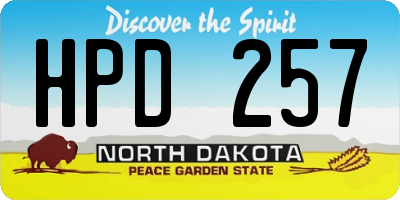 ND license plate HPD257