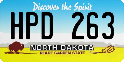 ND license plate HPD263