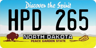 ND license plate HPD265
