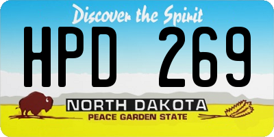 ND license plate HPD269