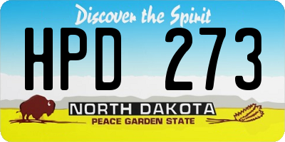 ND license plate HPD273