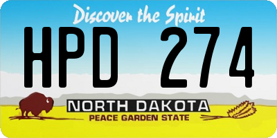 ND license plate HPD274
