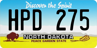 ND license plate HPD275