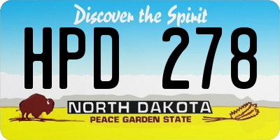 ND license plate HPD278