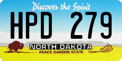 ND license plate HPD279