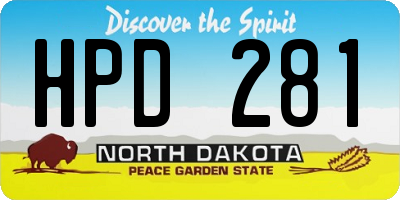 ND license plate HPD281