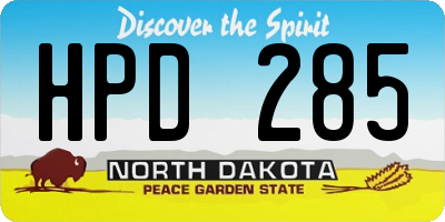 ND license plate HPD285