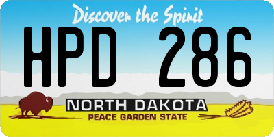 ND license plate HPD286