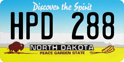ND license plate HPD288