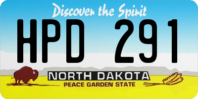 ND license plate HPD291